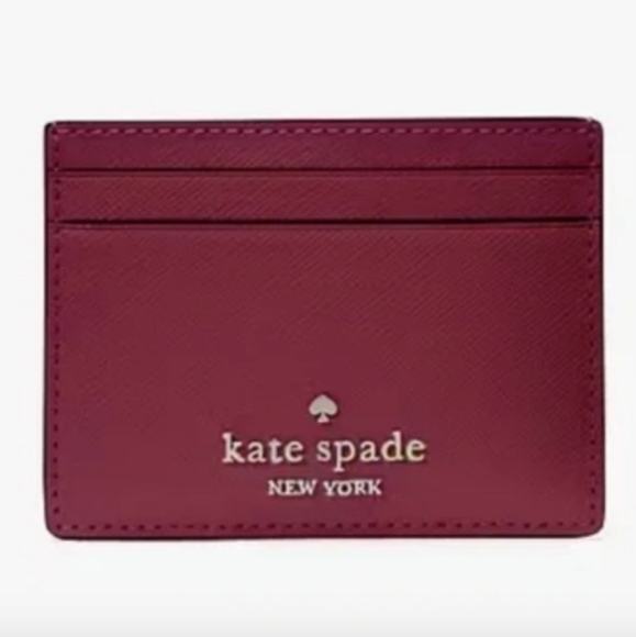 kate spade Handbags - Kate Spade Card Holder, Madison Saffiano Leather Small, K1368, Blackberry Color